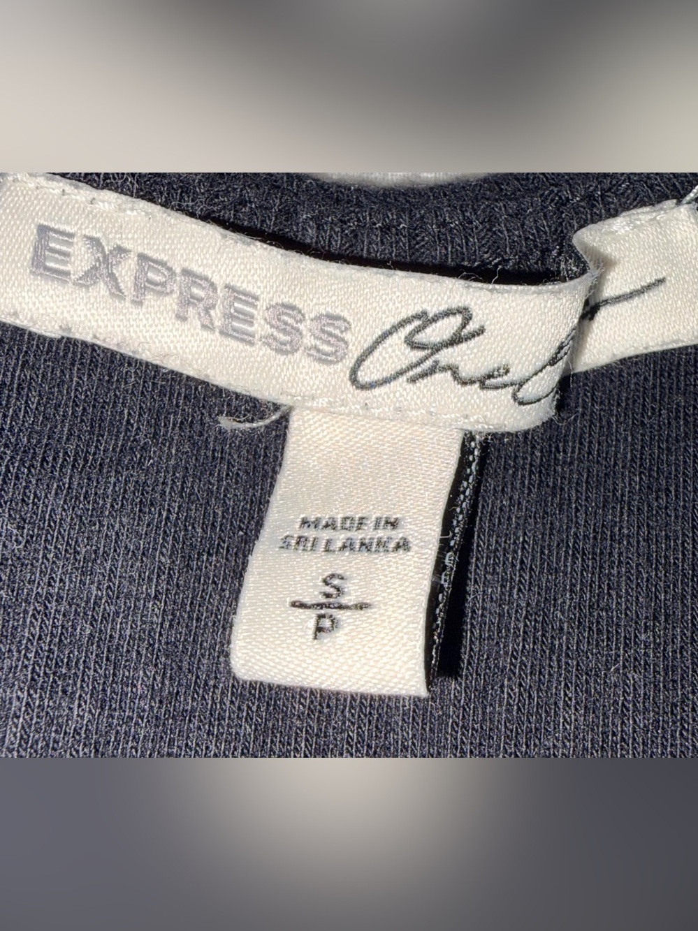 Express Navy Ribbed Tank Top - Picture 2 of 2